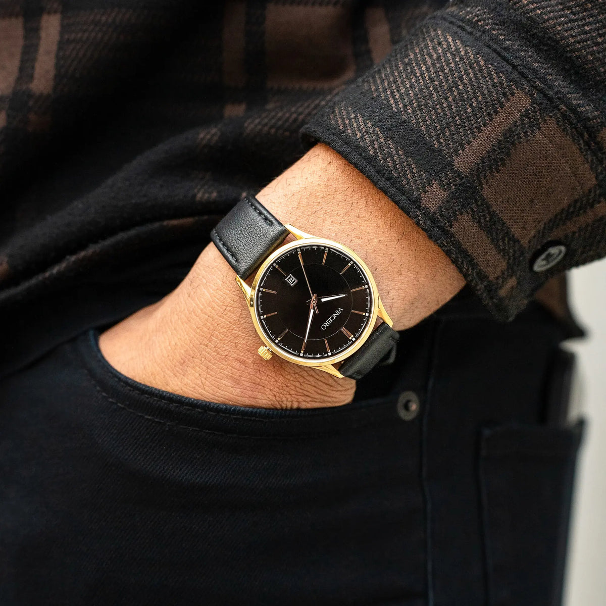 Men's Dress Watch - Gold Onyx | Vincero Collective Men's Dress Watch - Gold Onyx | Vincero Collective
