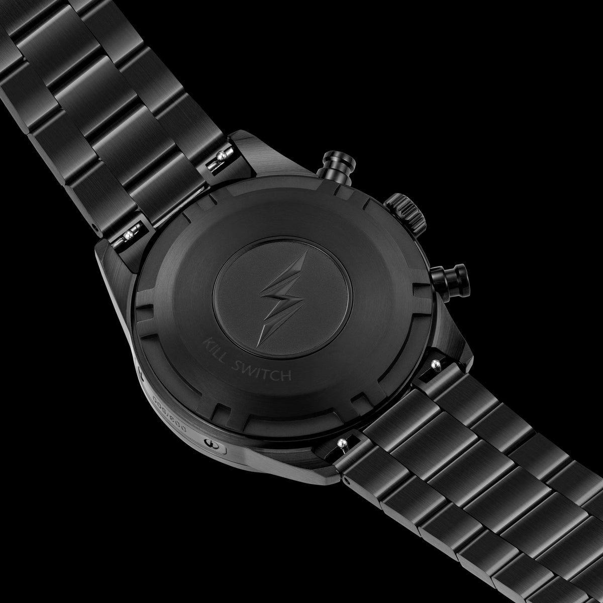 Black watch with metal strap on a transparent background