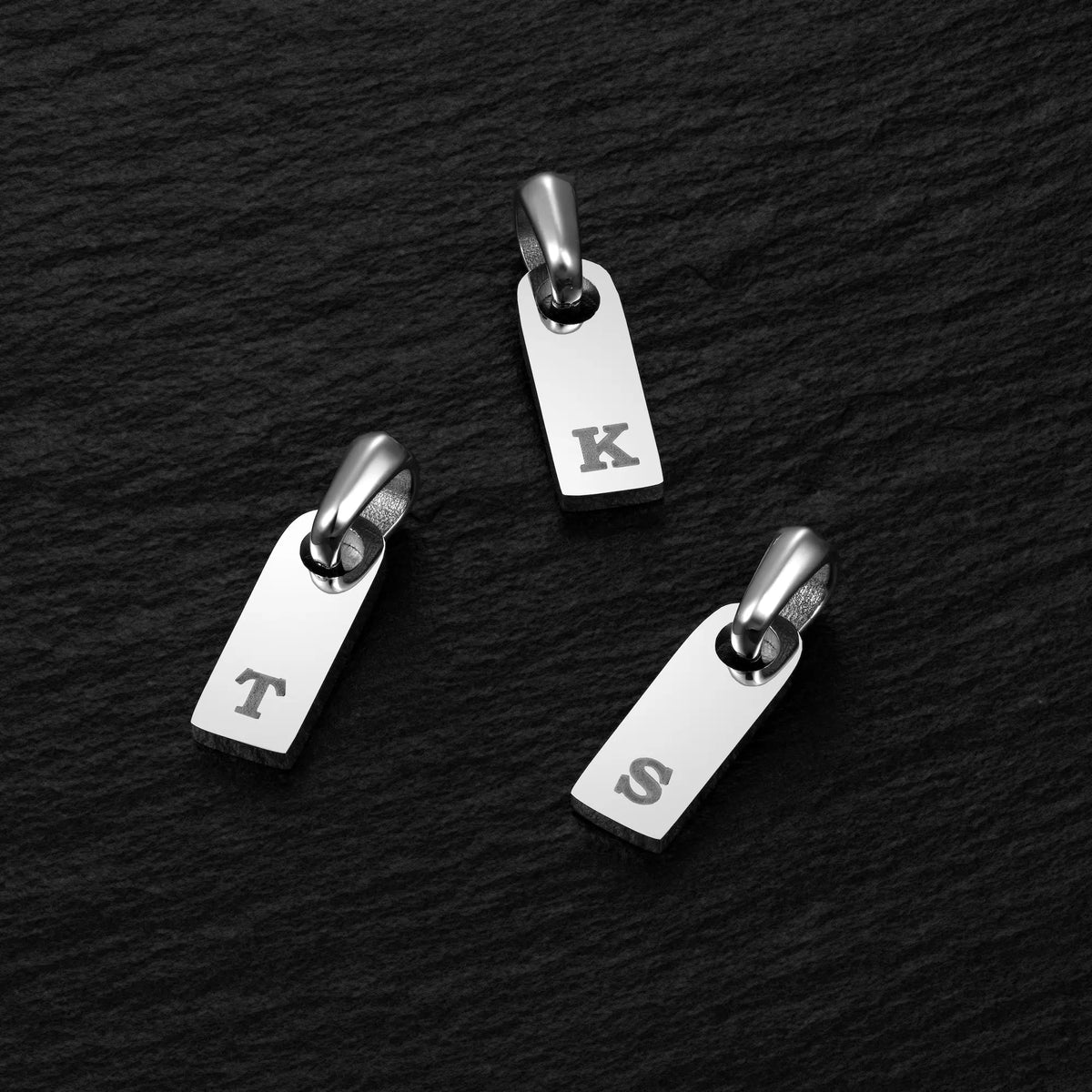 Initial Tag Pendant - Silver