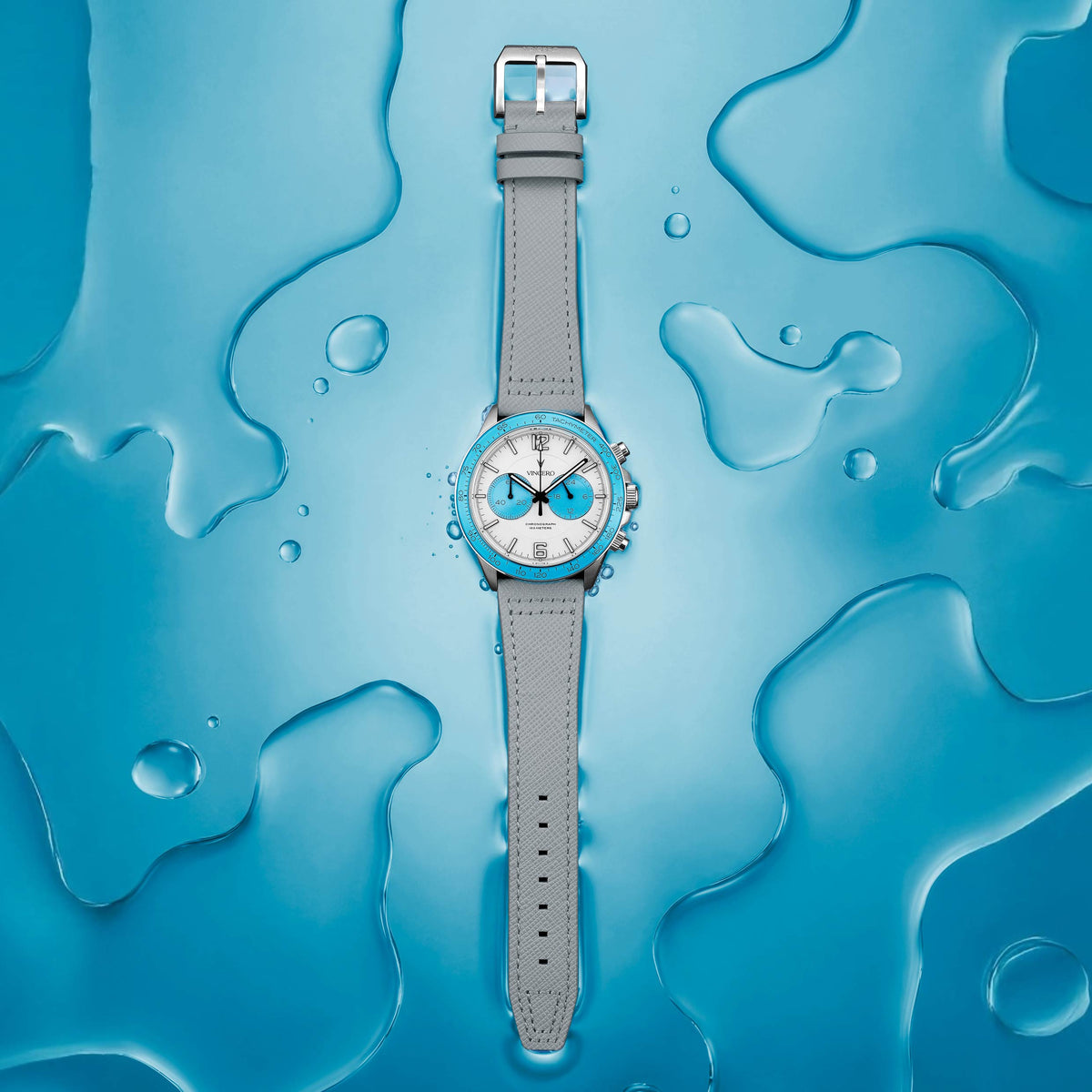 Blue Livewire watch laying in water