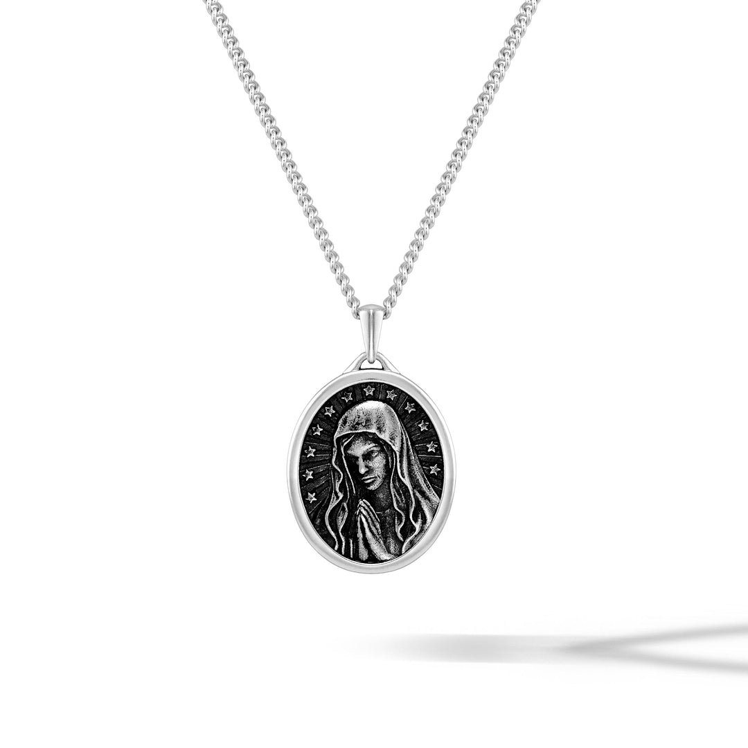 Virgin Mary Pendant - Sterling Silver
