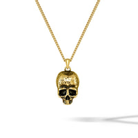 Gold momento mori skull pendant for men