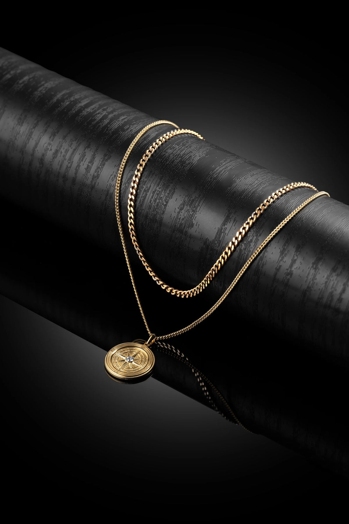 Gold Compass Pendant For Men