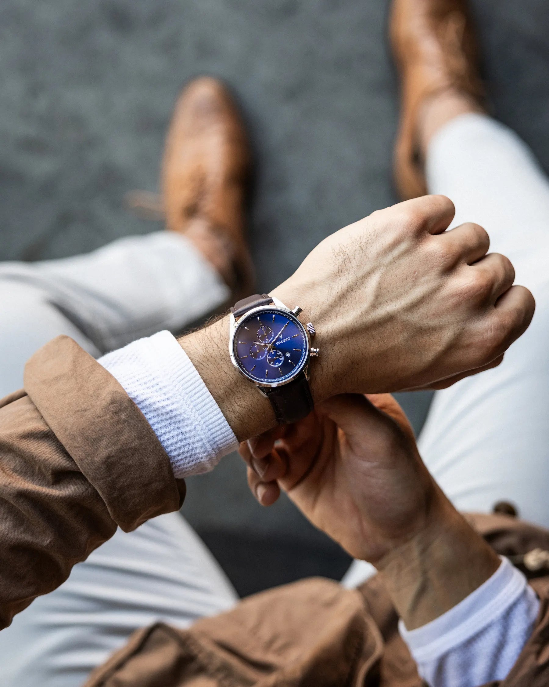 Men\'s Chronograph - Blue/Brown | Vincero Watches | Vincero Collective