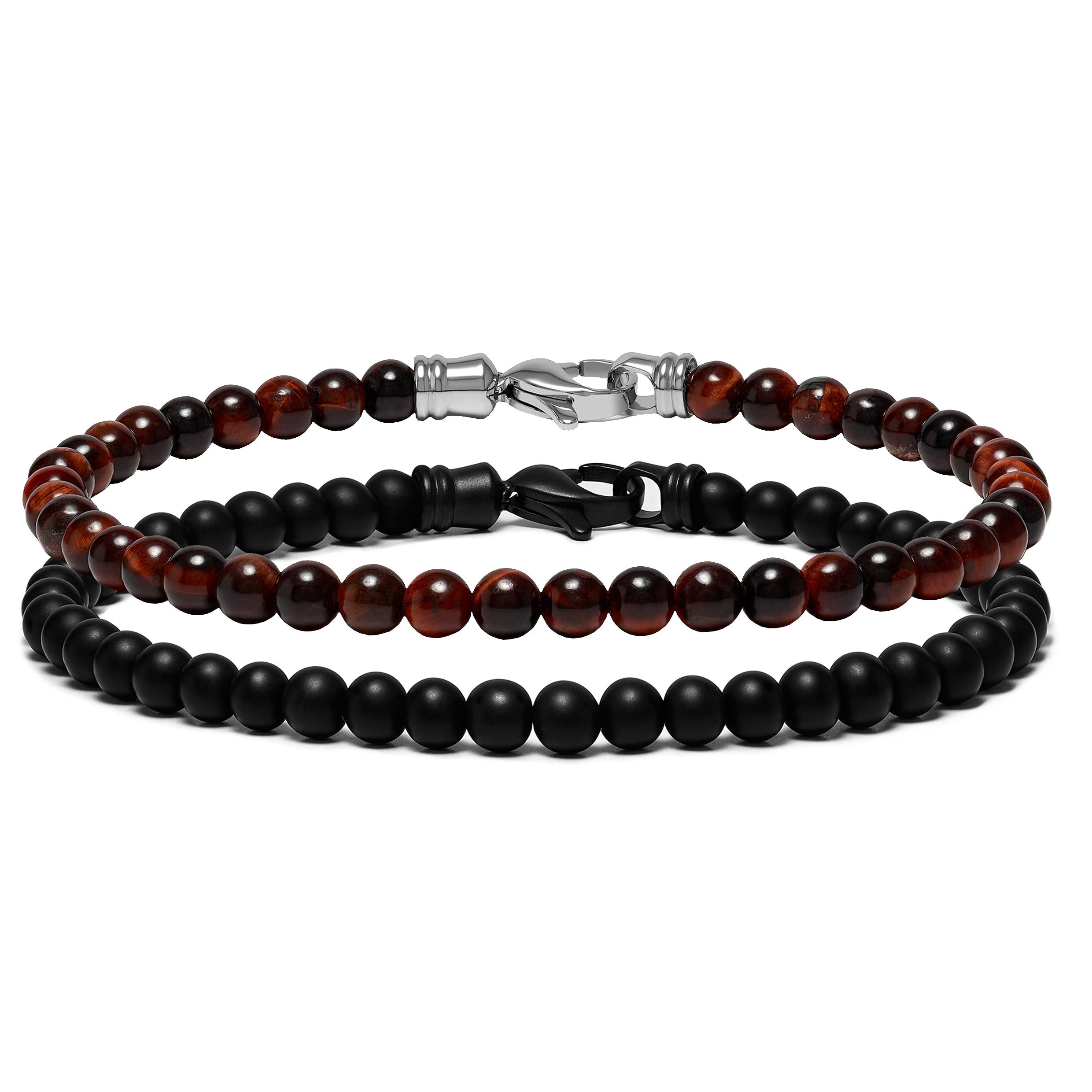 Spiritual Bead Set 4mm - Onyx & Red Tiger Eye | Vincero Collective