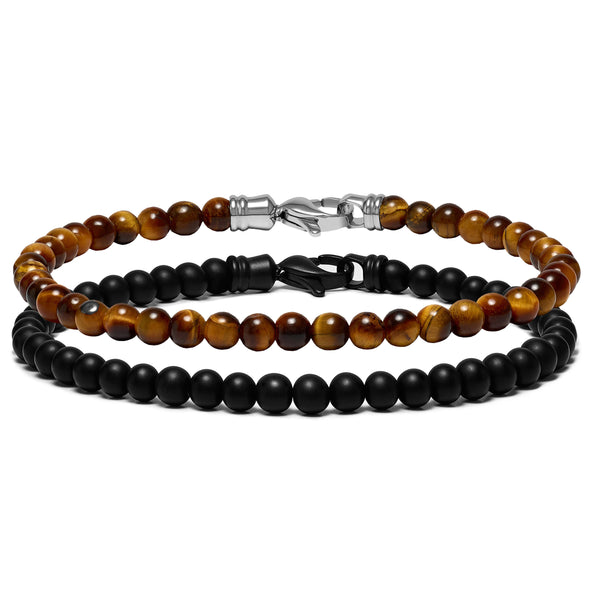 Spiritual Bead Set 4mm - Onyx & Tiger Eye | Vincero Collective