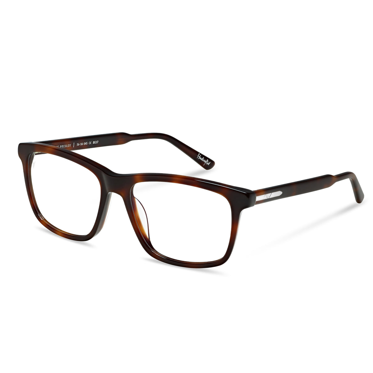 Havana tortoiseshell eyeglasses on a white background