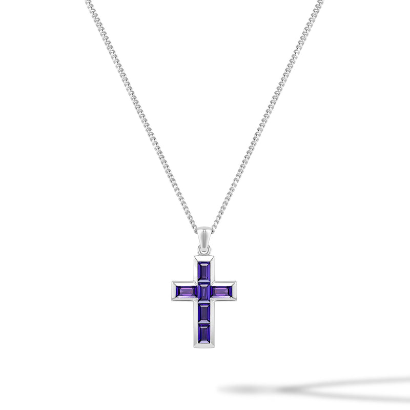 Gemstone Cross Pendant - Amethyst