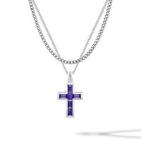 Purple Stone cross pendant
