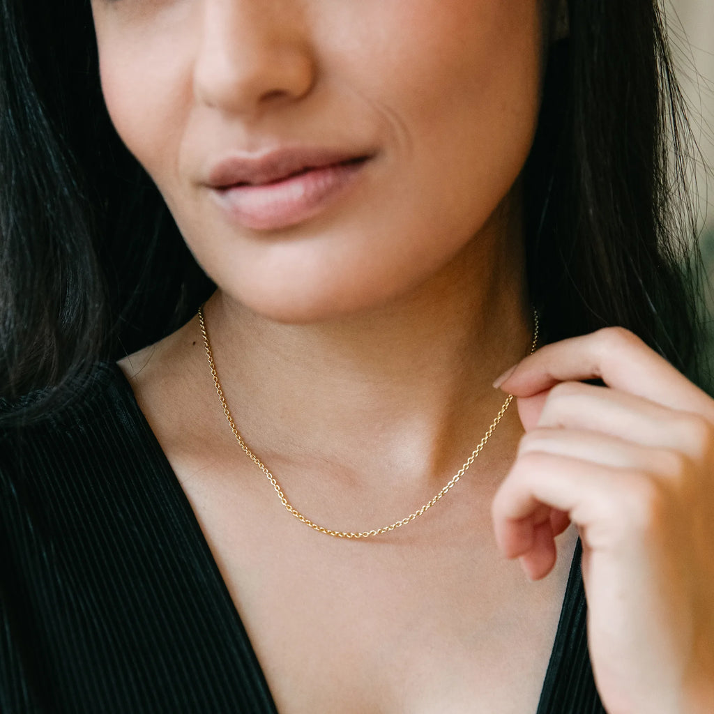 Woman's Rolo Chain Womens Rolo Chain Necklace - Gold | Vincero Collective