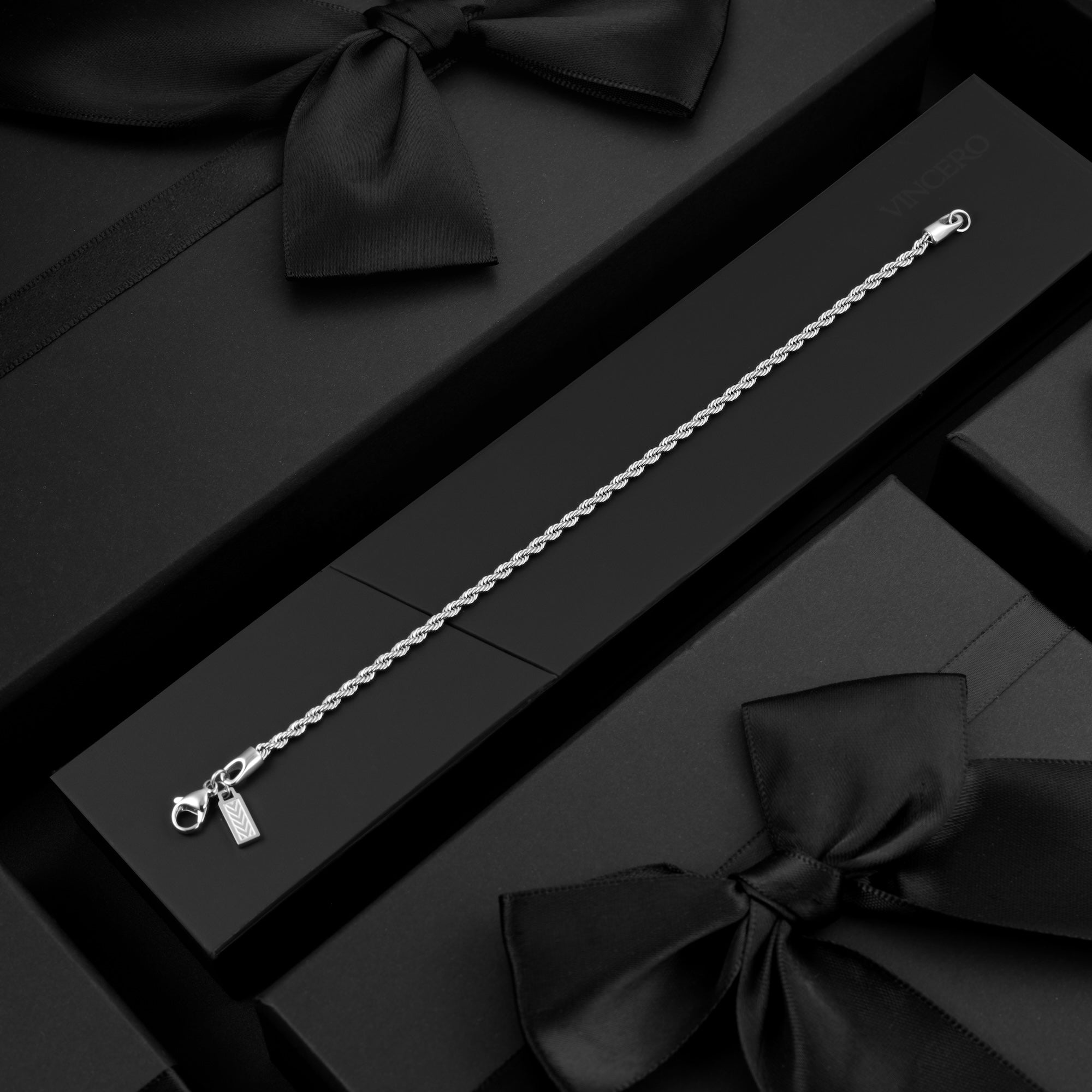 Men's 2.5mm Rope Chain Bracelet - Silver | Vincero Collective