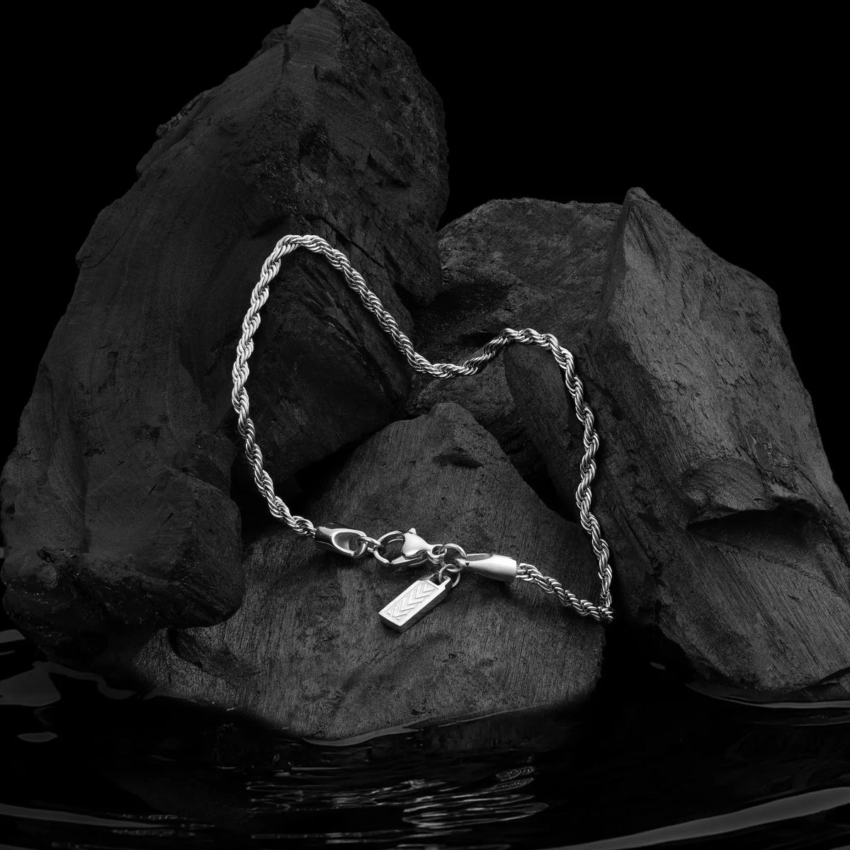 Rope Chain Bracelet, 2.5MM - Silver