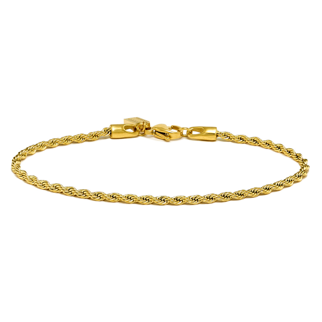 Rope Chain Bracelet, 2.5MM - 14K Gold