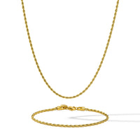 Rope Chain Set, 2.5MM - Gold Set