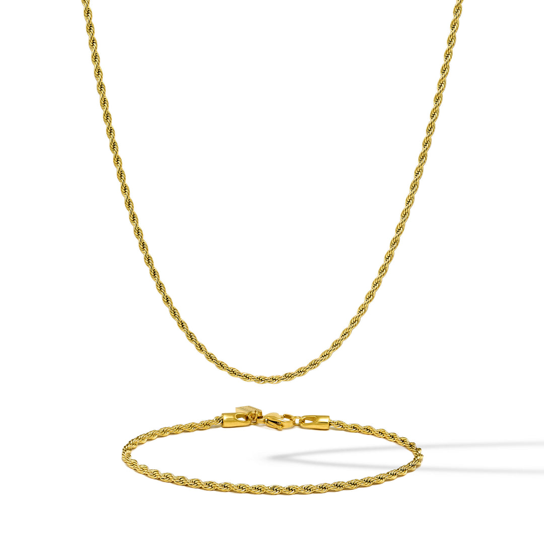 Rope Chain Set, 2.5MM - Gold Set