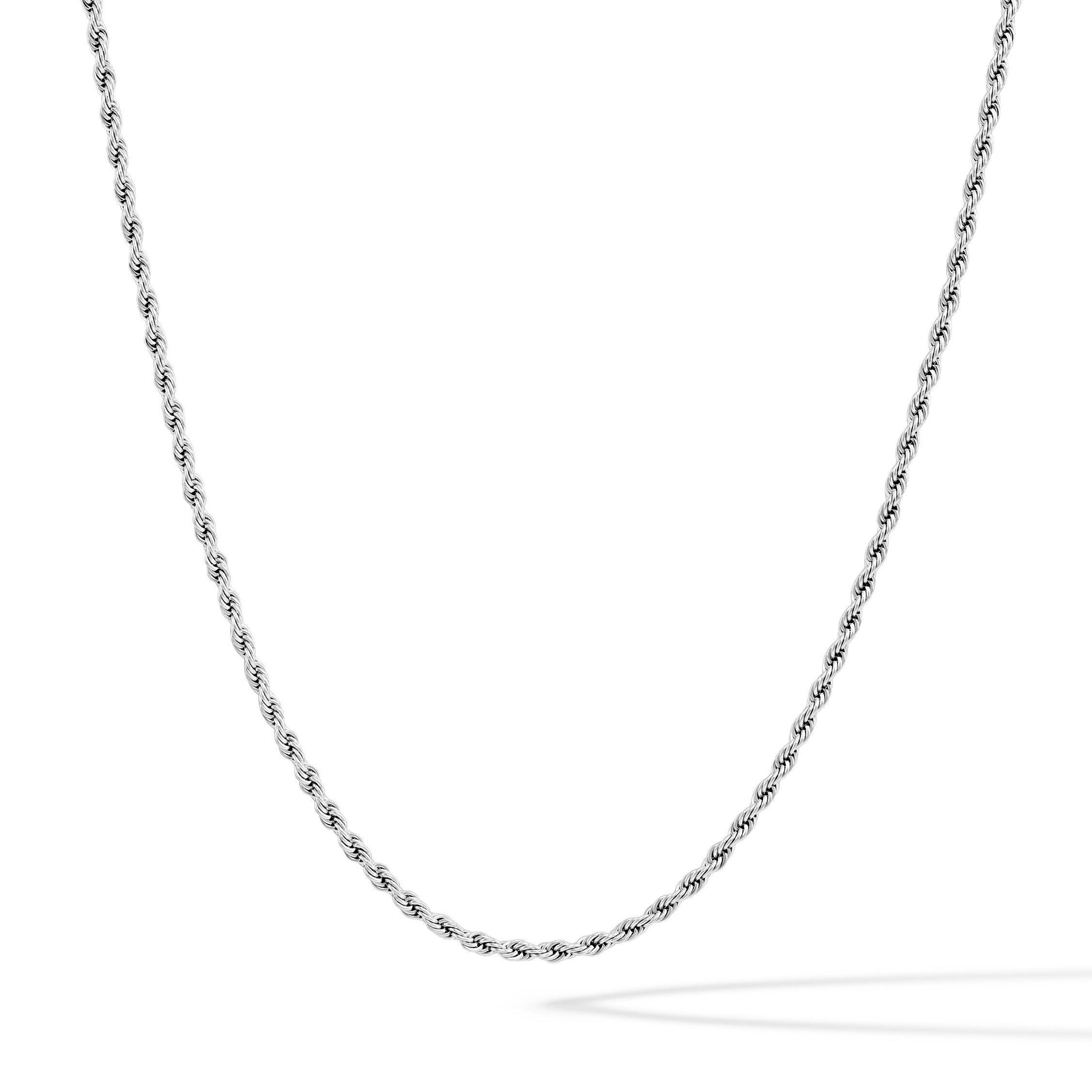Men's 2.5MM Silver Rope Necklace | Vincero Collective