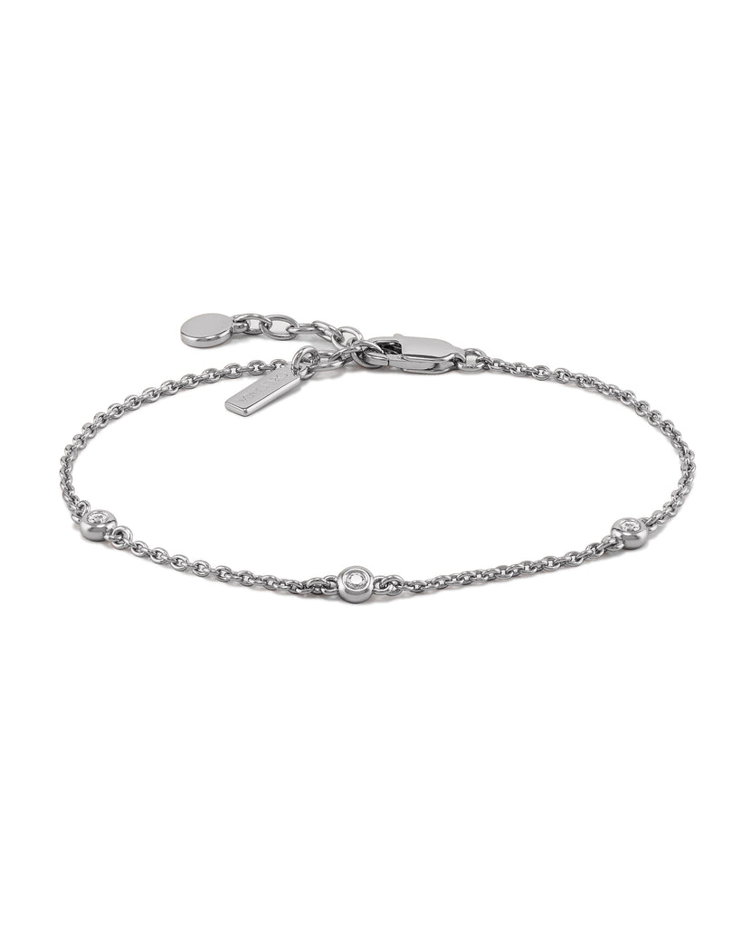 Womens Silver Sapphire Trio Bracelet