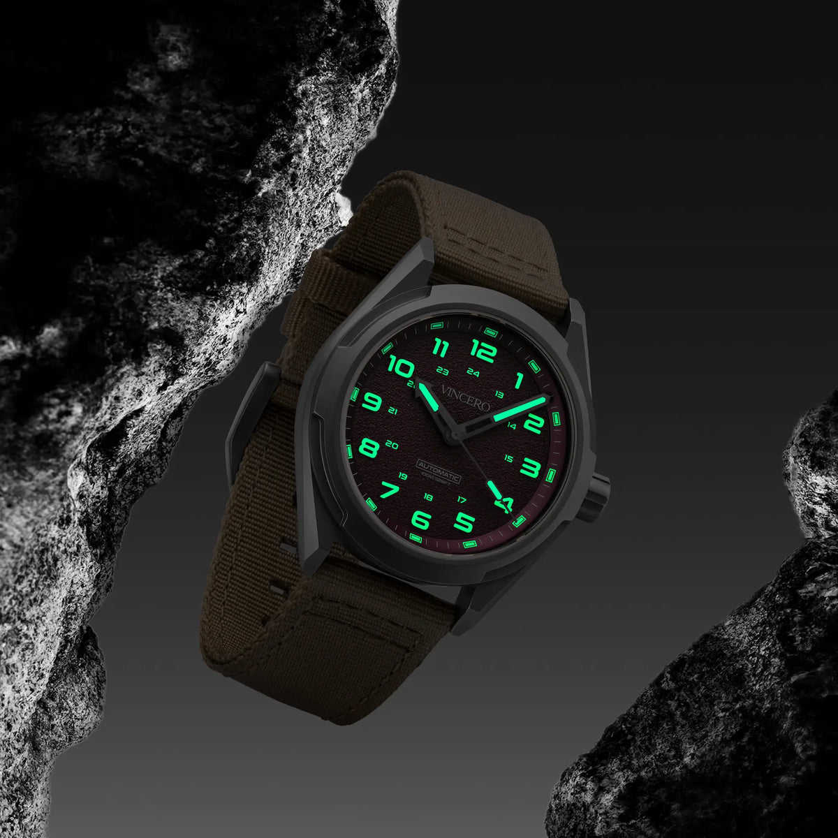 Scout titanium watch lume shot