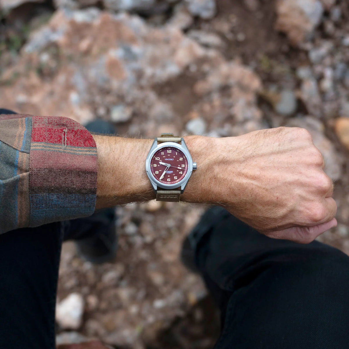 Scout titanium watch with canvas strap