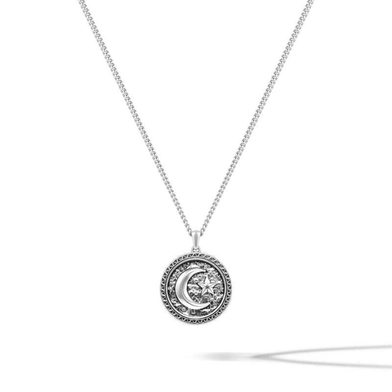 Star & Crescent Amulet - Sterling Silver