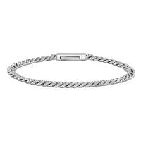 Silver chain bracelet on a white background