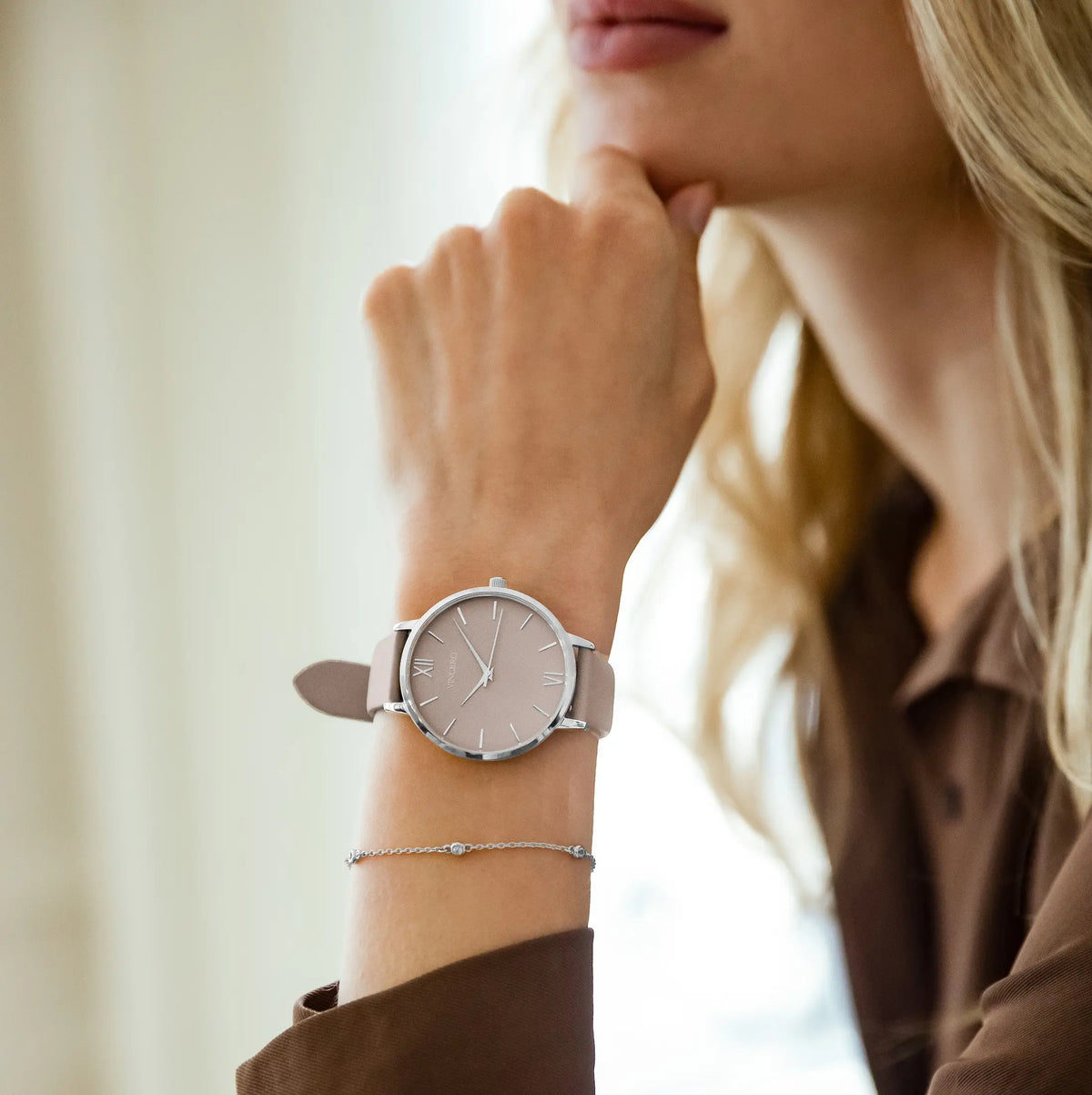 The Eros Limited Release - Silver + Taupe | Vincero Watches The Eros Limited Release - Silver + Taupe | Vincero Watches