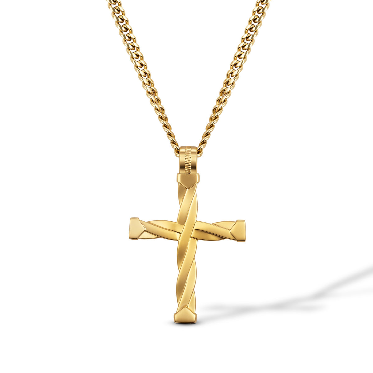Gold spiro cross pin implement