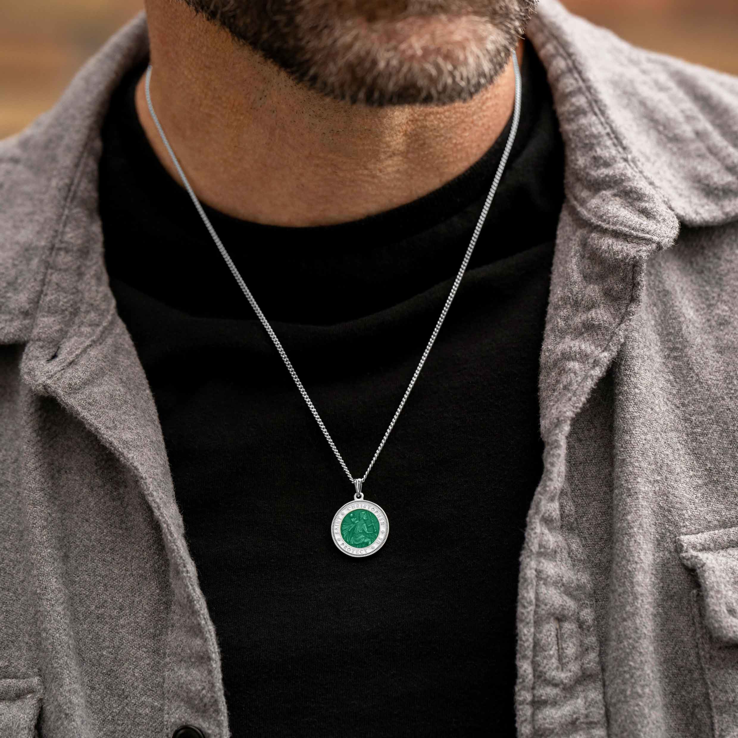 St. Christopher Pendant - Emerald Green | Vincero | Vincero Collective St. Christopher Pendant - Emerald Green | Vincero | Vincero Collective