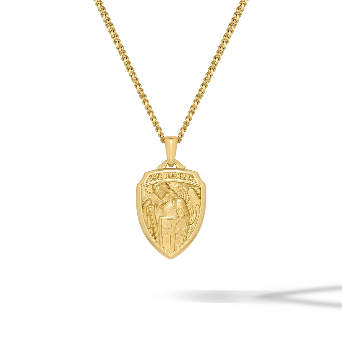 Gold St Michael Pendant For Men
