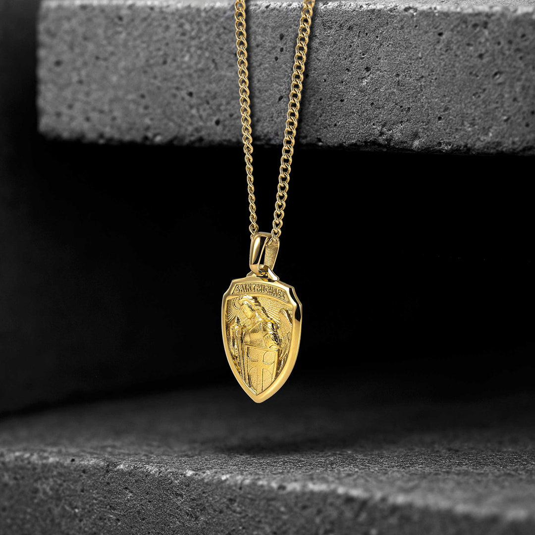 St. Michael Amulet - 14K Goldhover image