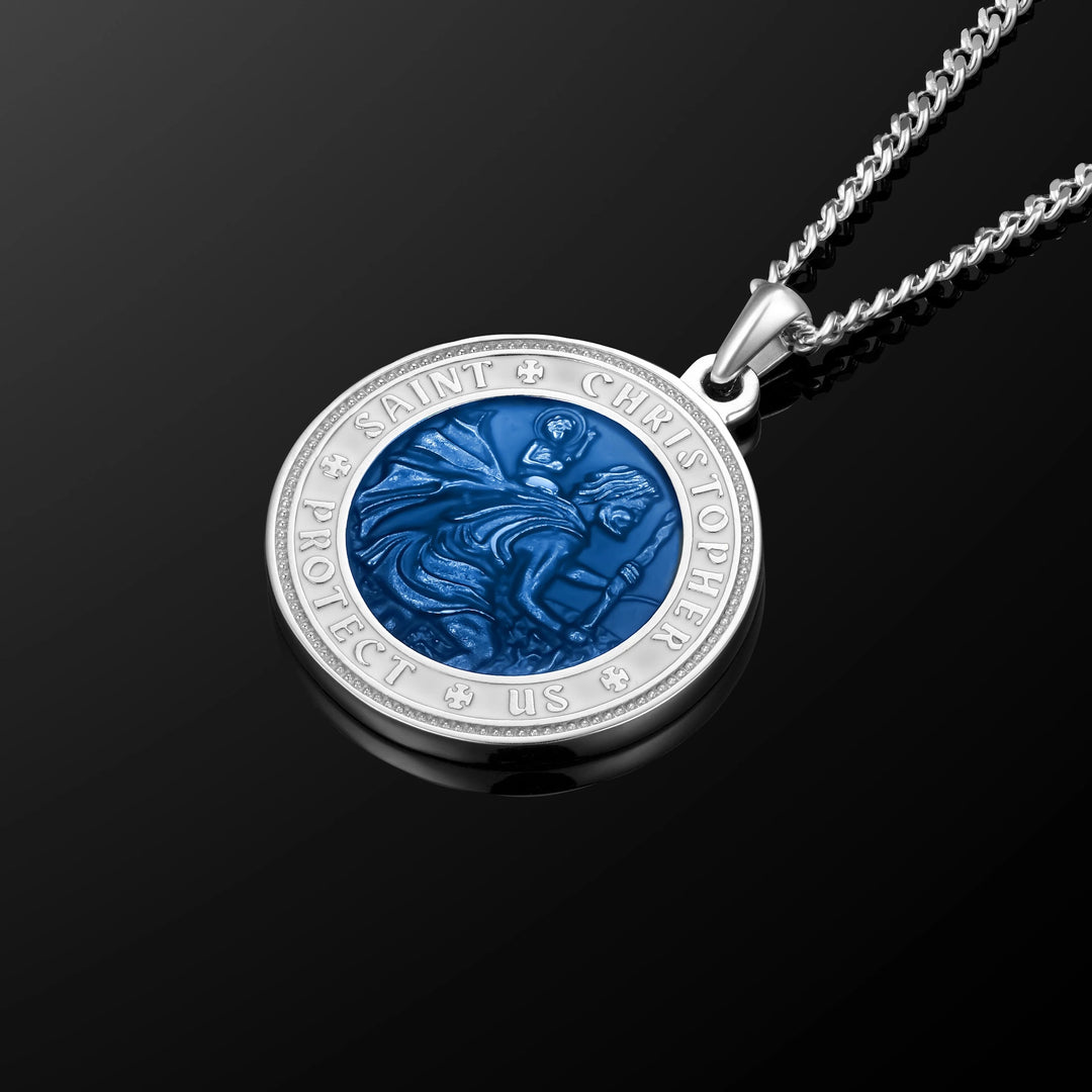 St. Christopher Pendant - Sapphire Bluehover image