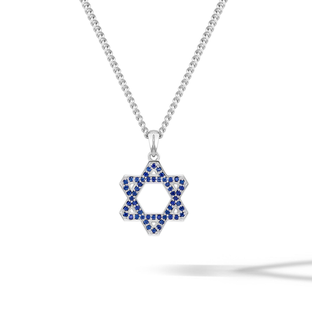 Star Of David Pendant - Sapphire