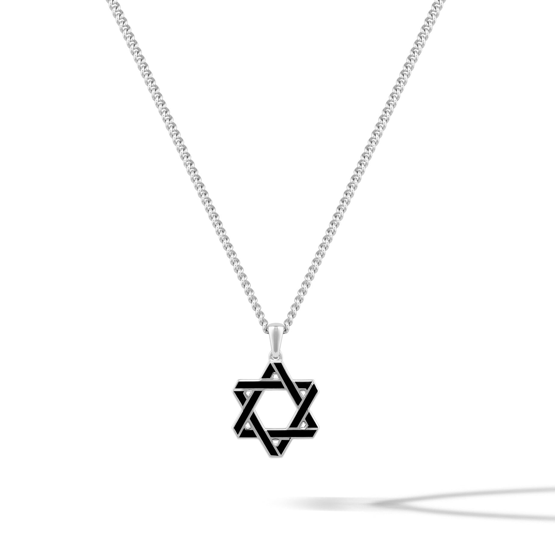 Star of David in Sterling Silver shops with Onyx Pendant, Jewish Star Necklace, Black & White Magen David, Tiny Star Necklace, Jewish Jewelry