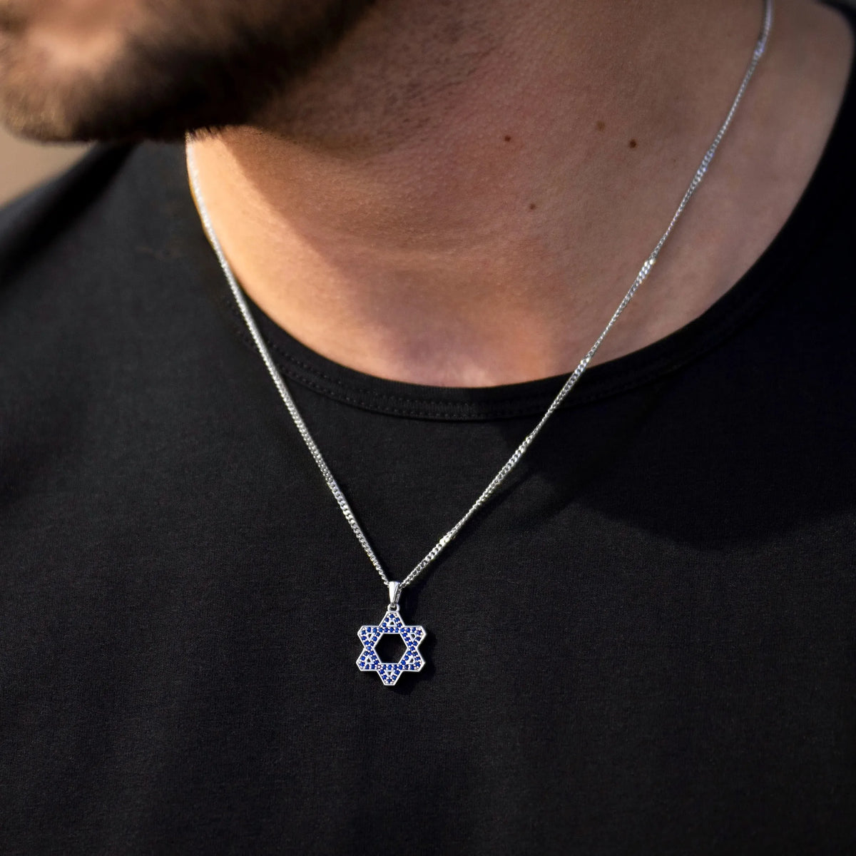 Sapphire star of david for men