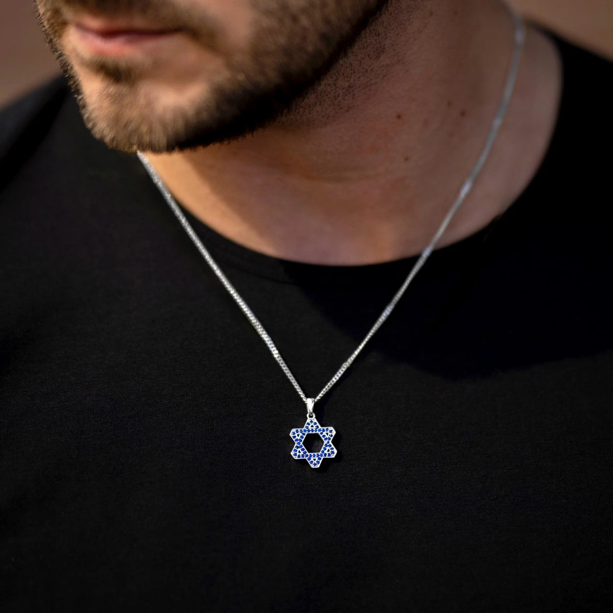 Sapphire star of david for men