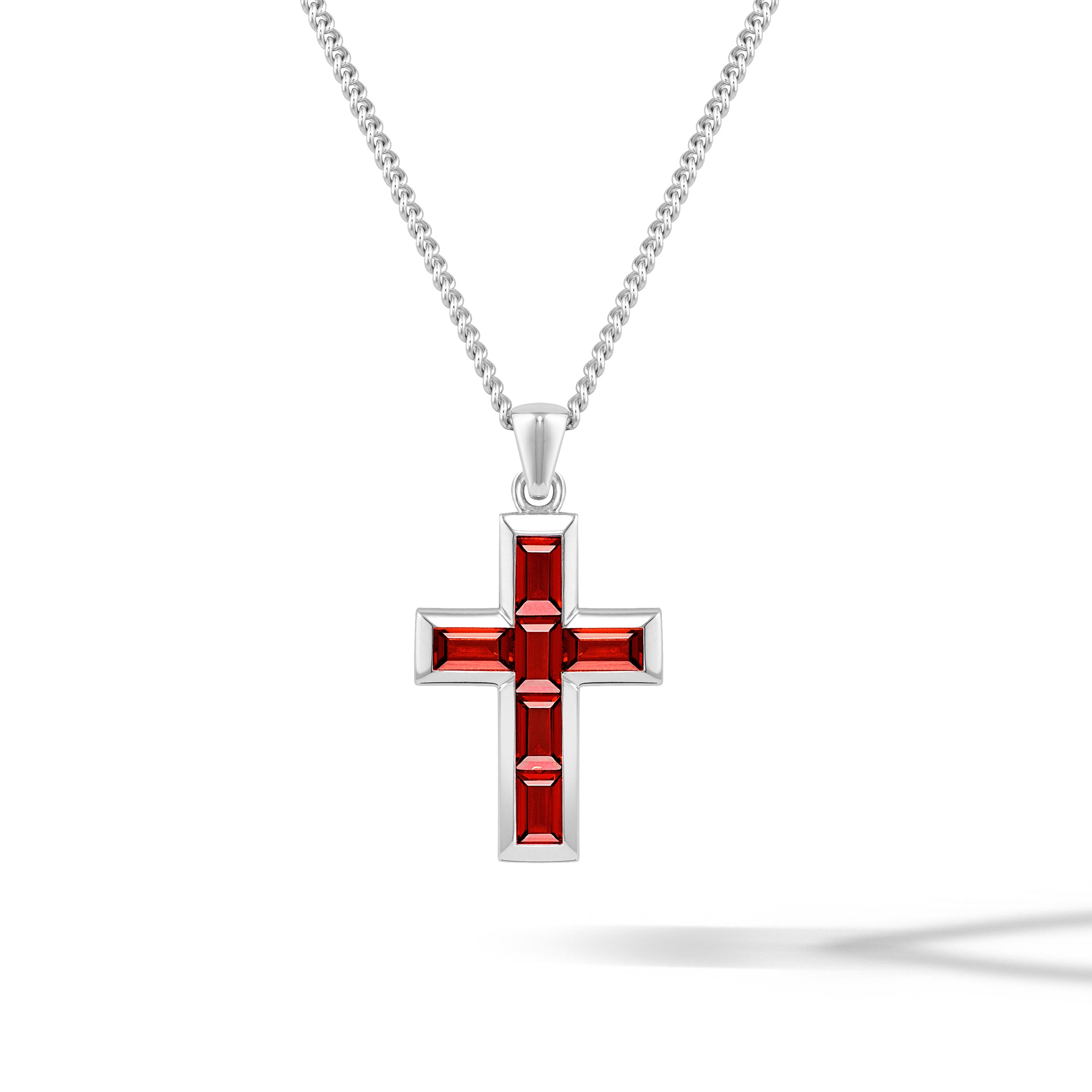 アクセサリー Rubi Stone Cross Pendant - Ruby | Vincero Collective