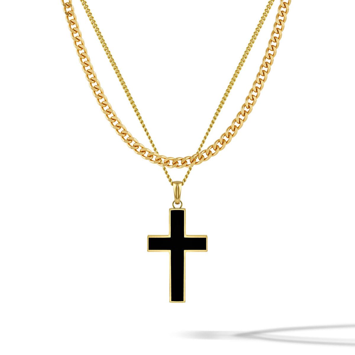Stone Cross (Large) - Gold Set