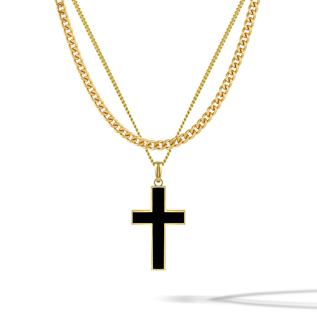 Stone Cross (Large) - Gold Set