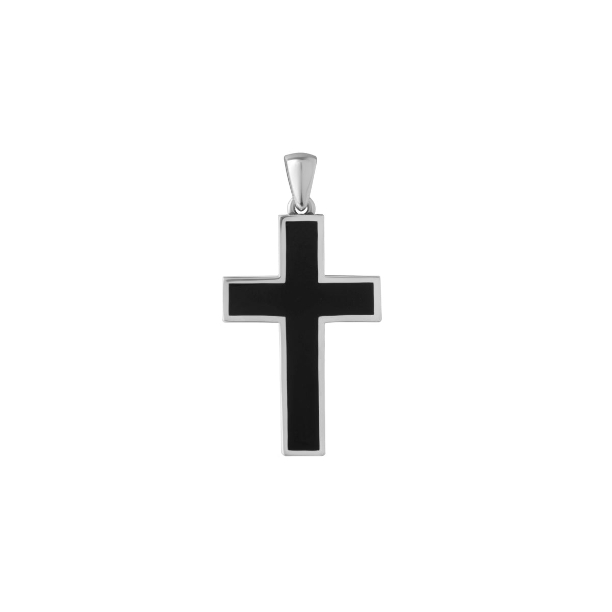 Black Stone Cross Pendant For Men