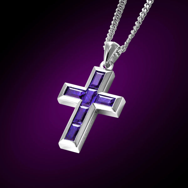 Gemstone Cross Pendant - Amethysthover image