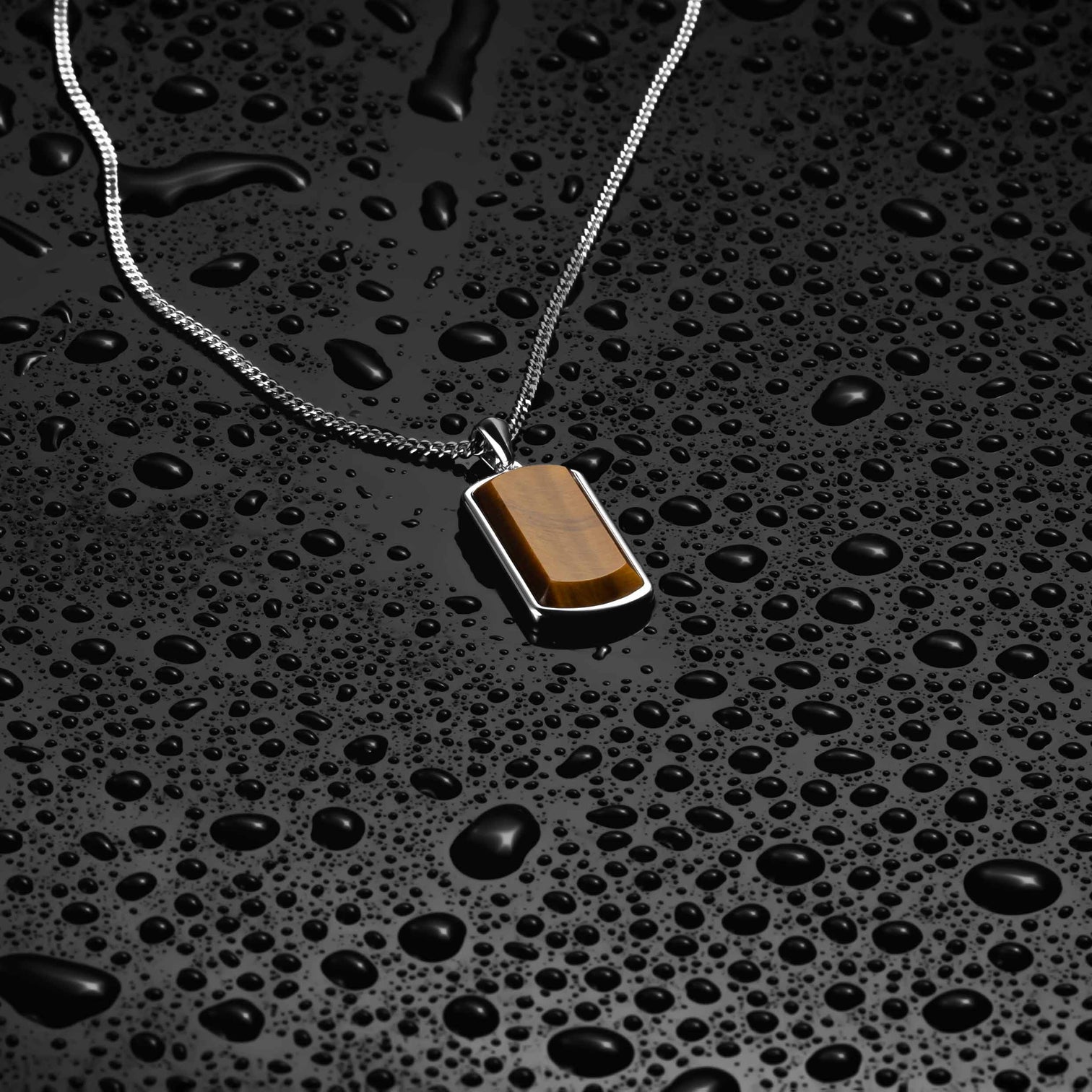 The Beveled Tag Pendant - Tigers Eye | Vincero | Vincero Collective