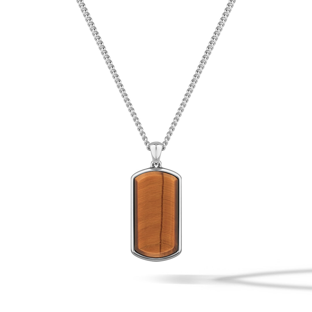 Beveled Tag Pendant - Tigers Eye