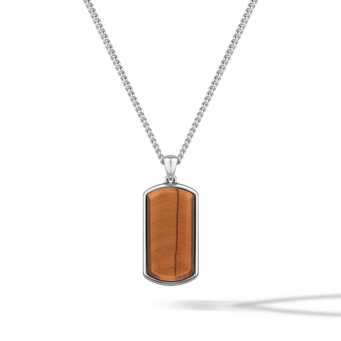 Beveled Tag Pendant - Tigers Eye