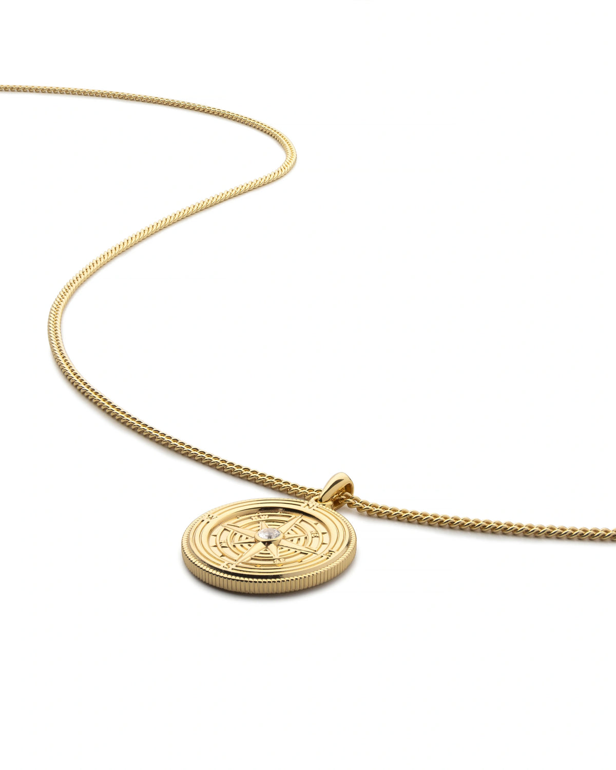 Gold Compass Pendant For Men