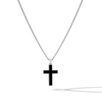 Stone Cross Pendant - Black Onyx