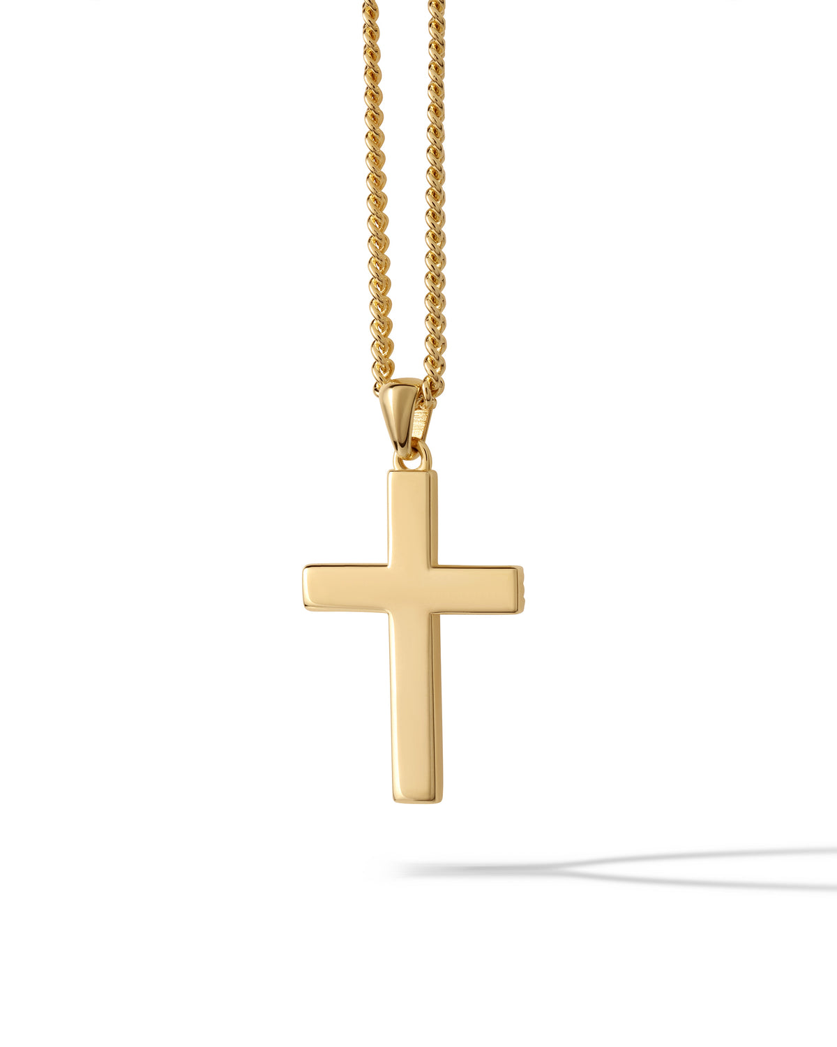 Mens Sterling Silver 14K Gold Cross Pendant