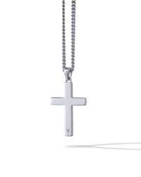 Sterling Silver Etched Cross Pendant For Men