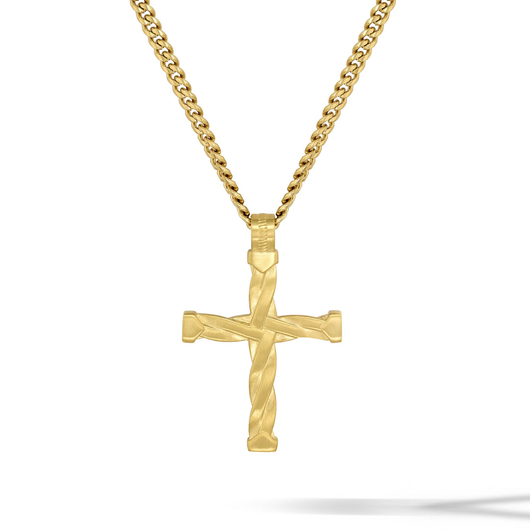 Spiro Cross Necklace - 14K Gold