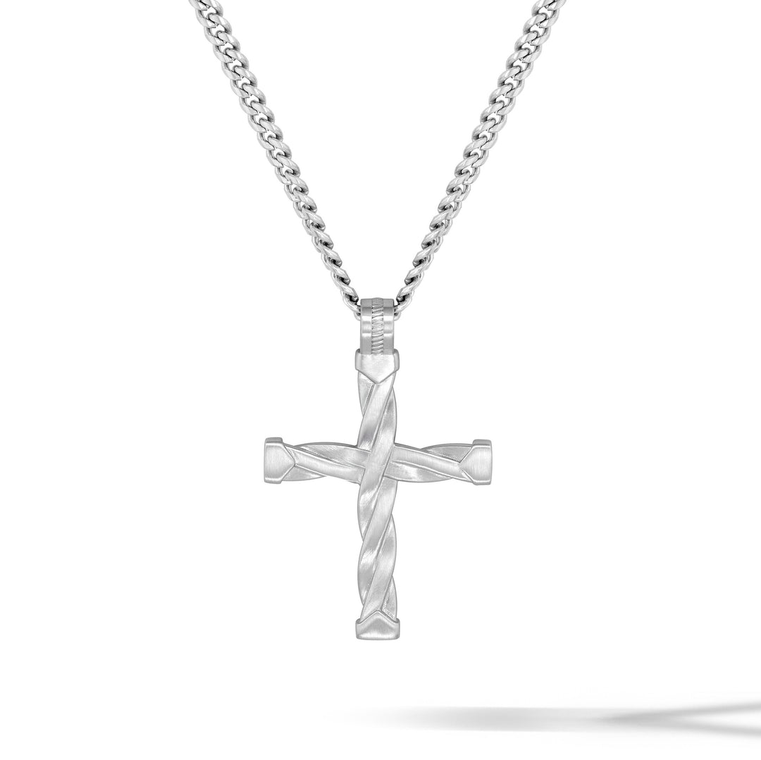 Spiro Cross Necklace - Silver