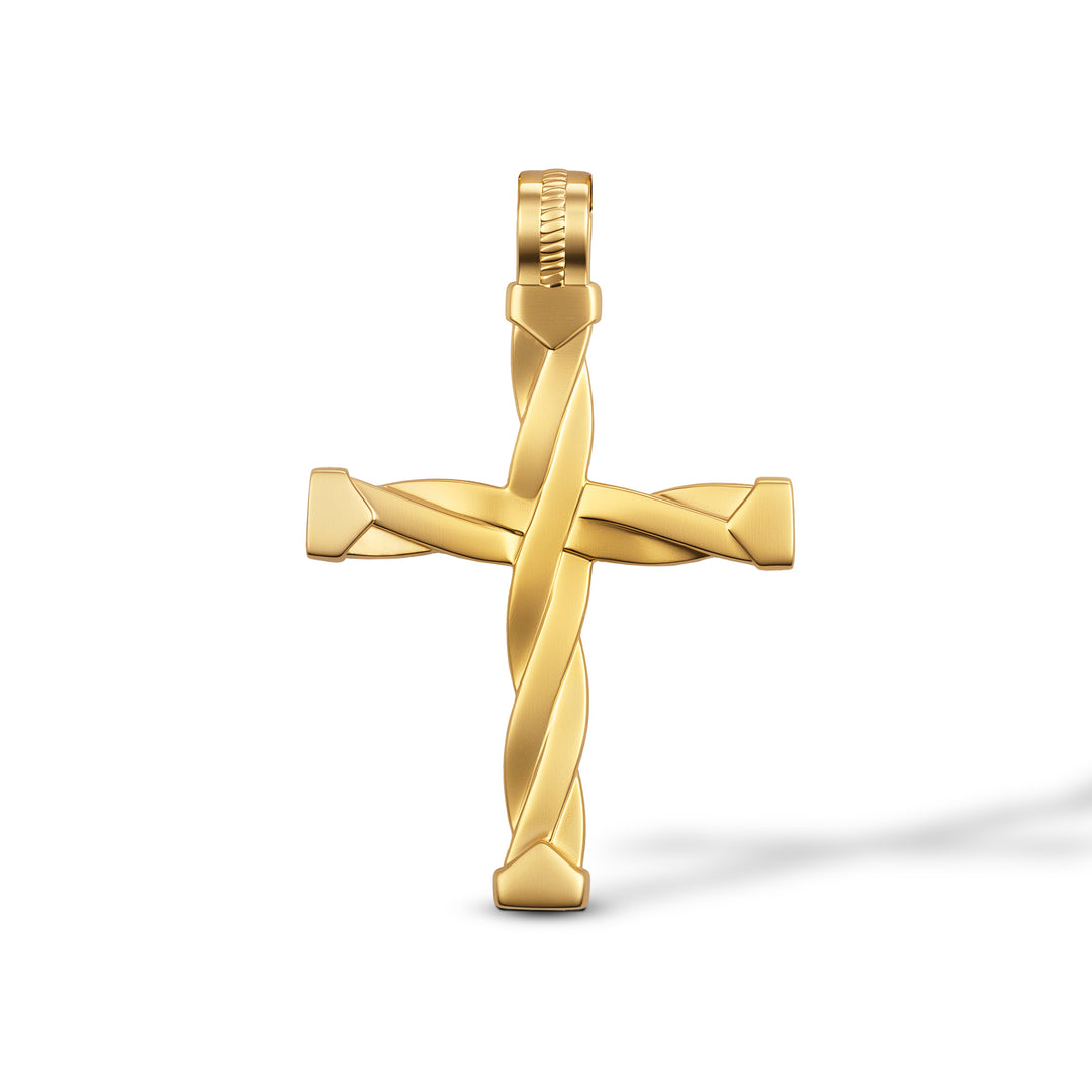 Spiro Cross Pendant - 14K Gold